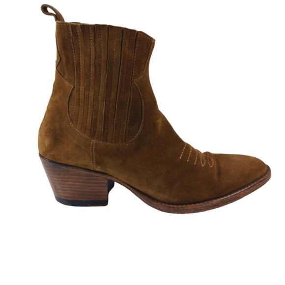 FS1910 GUC $435 Maje Camel Western Boots size 36 US 5.5 - Picture 1 of 10